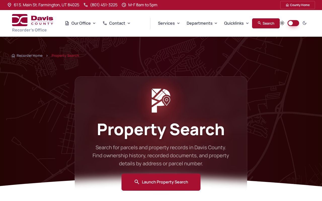 Farmington people search through Davis County property records